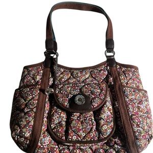 Brighton Brown Shoulder Bag with Floral Pattern